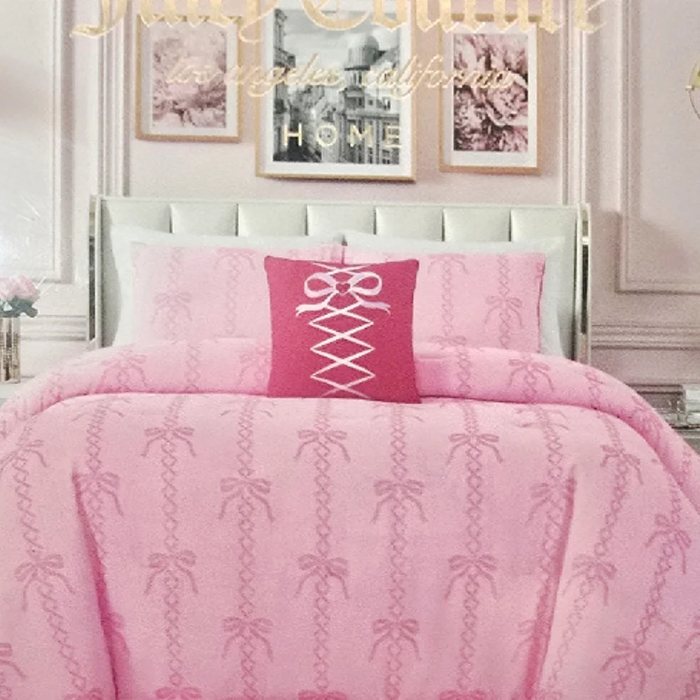 Juicy Couture Home The Rose Collection Pink Bow-Pattern 4-PC Comforter Set
